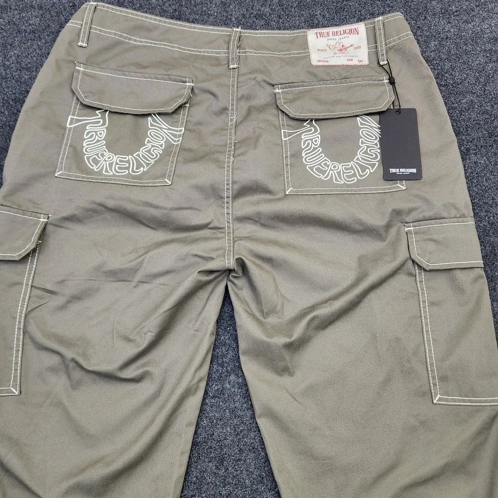 True Religion Brand Jeans Men's Sz 36 Cargo Pants Kalamata Green MSRP $169 NWT